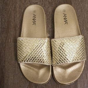 Gold Rhinestone Slides